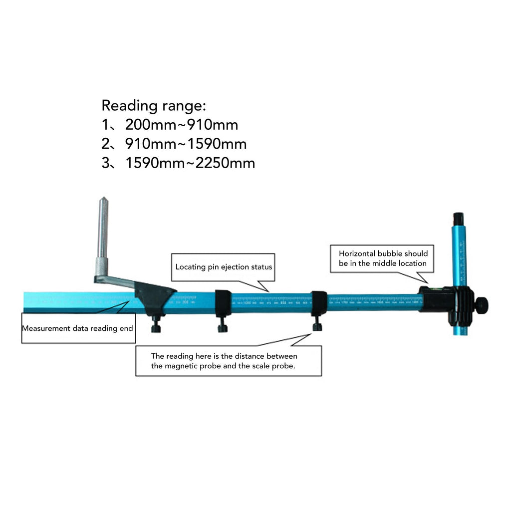 Acouto 2D Auto Body Measuring System High Accuracy Aviation Aluminum Auto Body Shop Frame Tram Gauge for Cars Dent Repair Tools