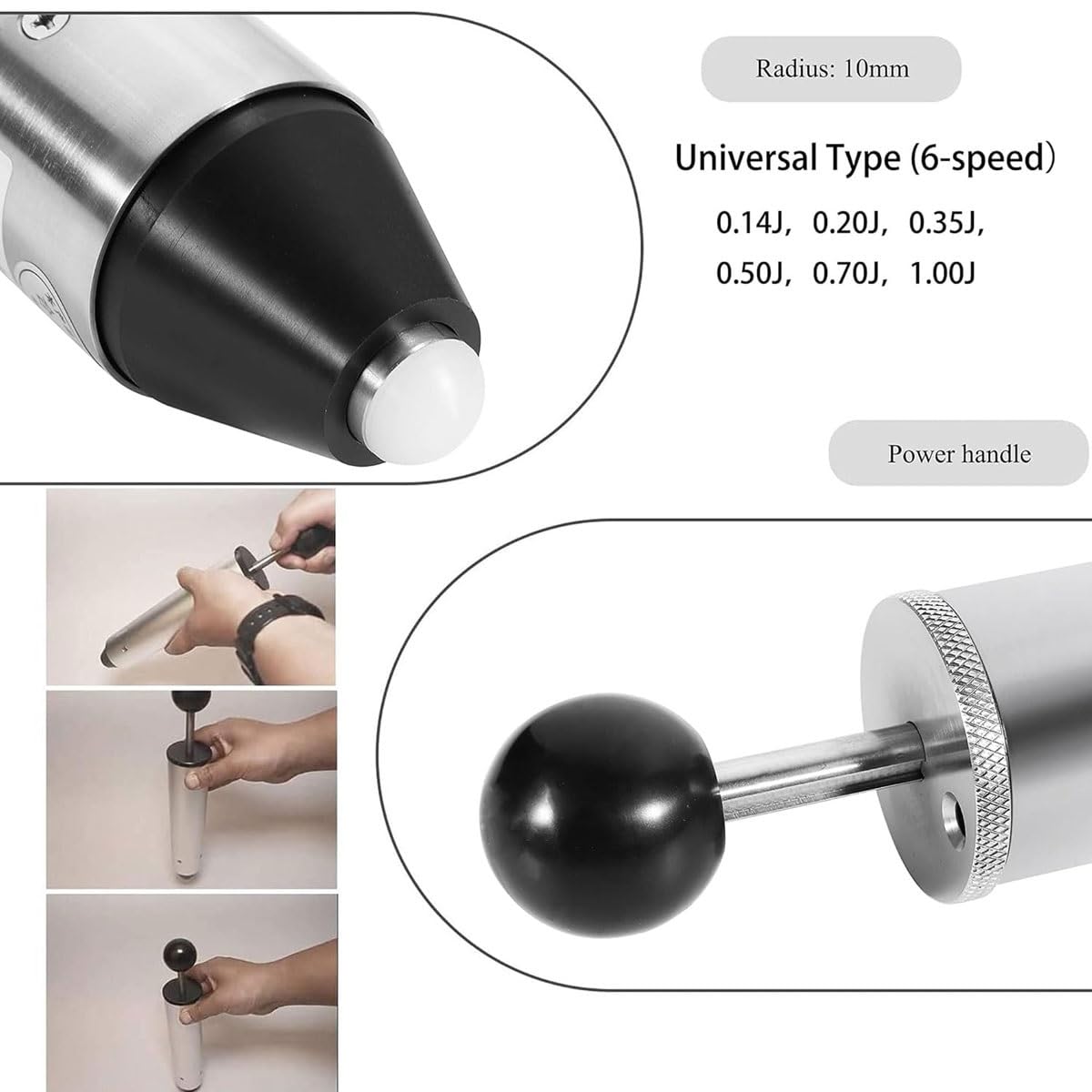 Spring Hammer Impactor Tester,Universal Electronic Products Strength Testing Tool with 6 Levels,Mechanical Strength Tester,for Electrical Product,Multiple Impact Energy Levels(1.0J)