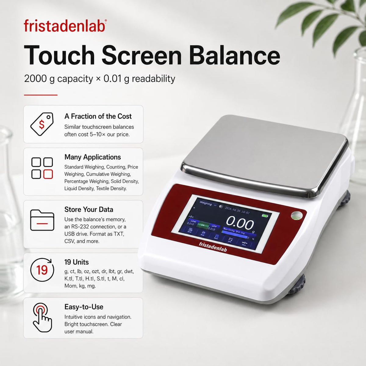 Touch Screen Balance | 2000g x 0.01g