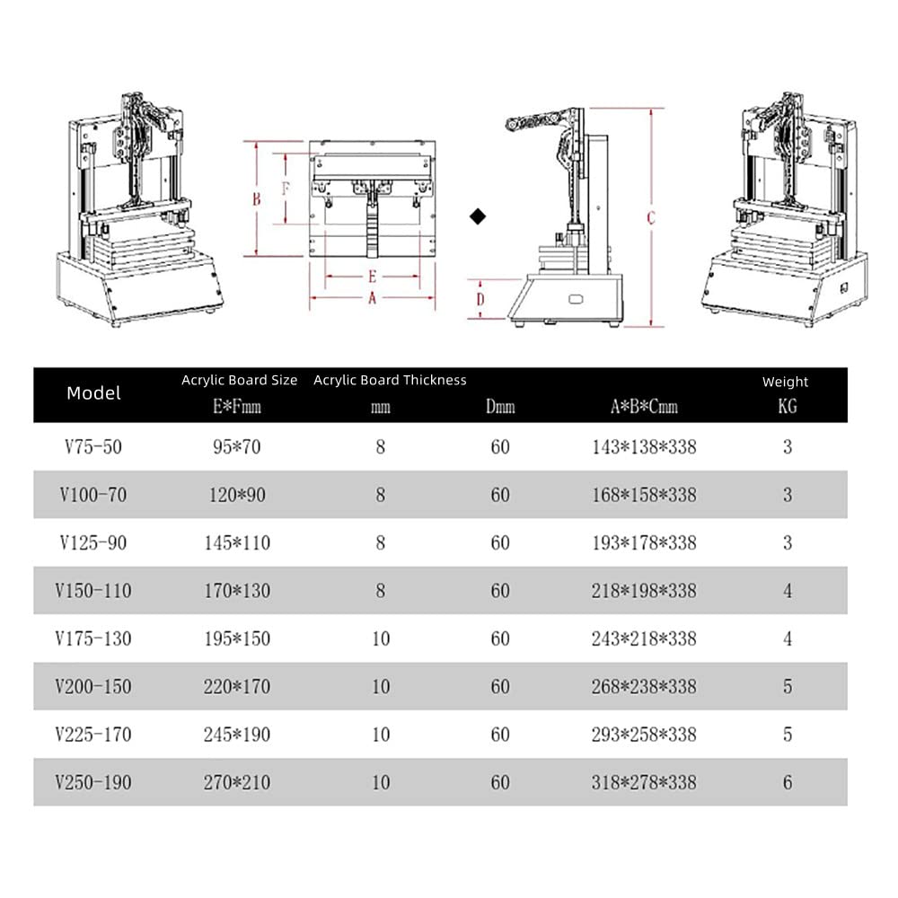 Multifunction PCB Jig Functional Test Stand, FCT Jig ICT Circuit Board Universal Test Frame PCBA Tester Fixture Stroke 60MM (270X210MM)