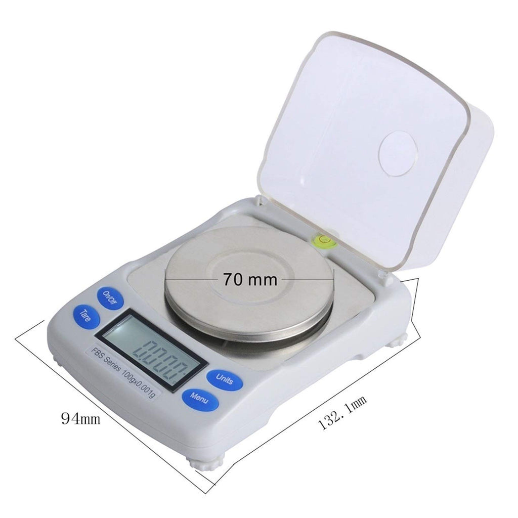 Digital Pocket Scale, Precision Mini Food Scales Potable Smart Jewelry Balance with Windshield LCD Backlit Tare Function Stainless Steel(White 100g/0.001g)