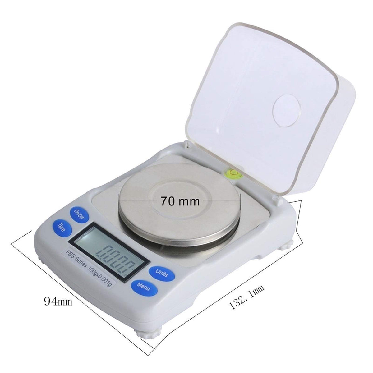 Digital Pocket Scale, Precision Mini Food Scales Potable Smart Jewelry Balance with Windshield LCD Backlit Tare Function Stainless Steel(White 100g/0.001g)
