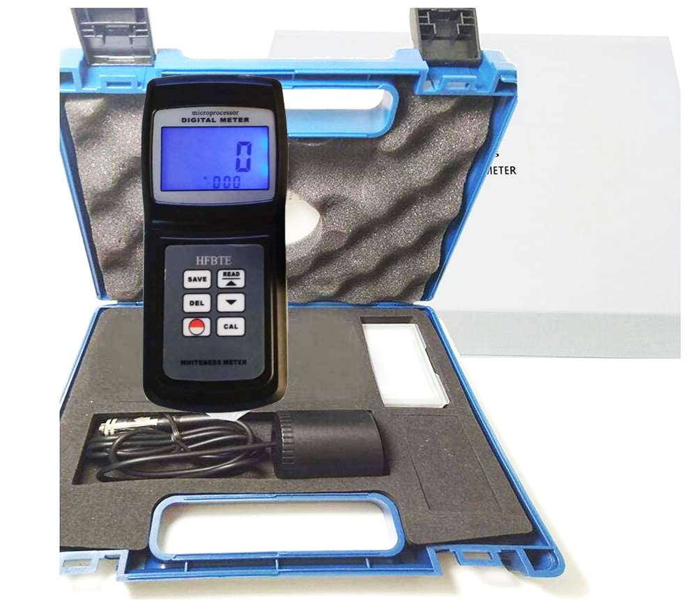 Digital Whiteness Meter Leucometer Digital Whiteness Tester Material Surface White Measurement R457 Blue Light for White Paper/Flour/Paint/Lime W-hiteness Detector