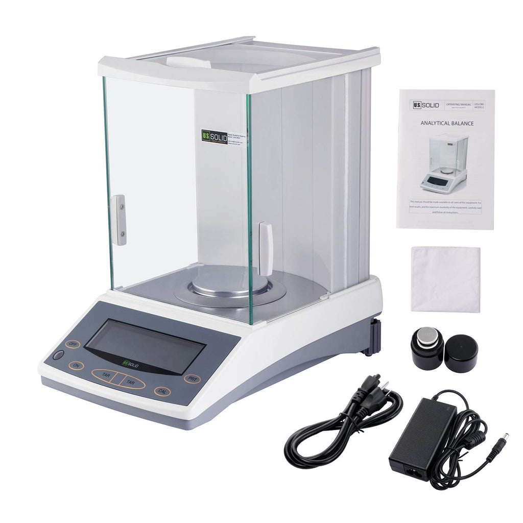 U.S. Solid 200g x 0.0001g Analytical Balance, High Precision Digital Lab Scale for Density & Dynamic Weighing, 0.1mg Accuracy