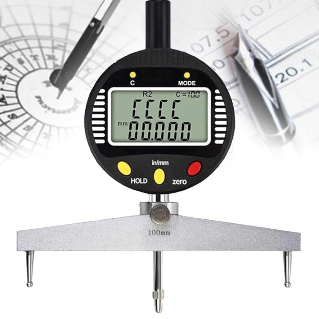 Radius Measurement Tool, Digital Radius Gauge, with 5 Measuring Jaw, Measuring Radius 0.2"-27.5" (5mm-700mm), for Mechanical Parts, Wooden Molds
