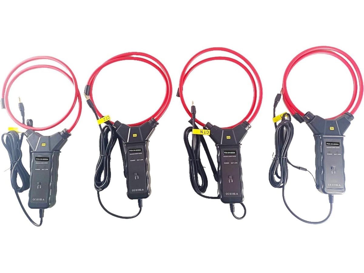 4 PCS 6000A Flexible Coil Current Clamp Sensor with CT Size Ф300mm Current 10A to 6000A for Three Phase Power Quality Analyzer Meter ETCR5000