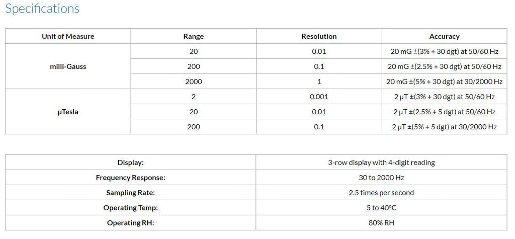 Sper Scientific 3 Axis EMF Meter 860041 - Accurate Electromagnetic Field Measurement, Auto/Manual Logging, mG & µT Scales, LCD Display, Up to 500 Readings for ELF Exposure Monitoring