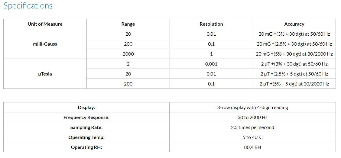 Sper Scientific 3 Axis EMF Meter 860041 - Accurate Electromagnetic Field Measurement, Auto/Manual Logging, mG & µT Scales, LCD Display, Up to 500 Readings for ELF Exposure Monitoring