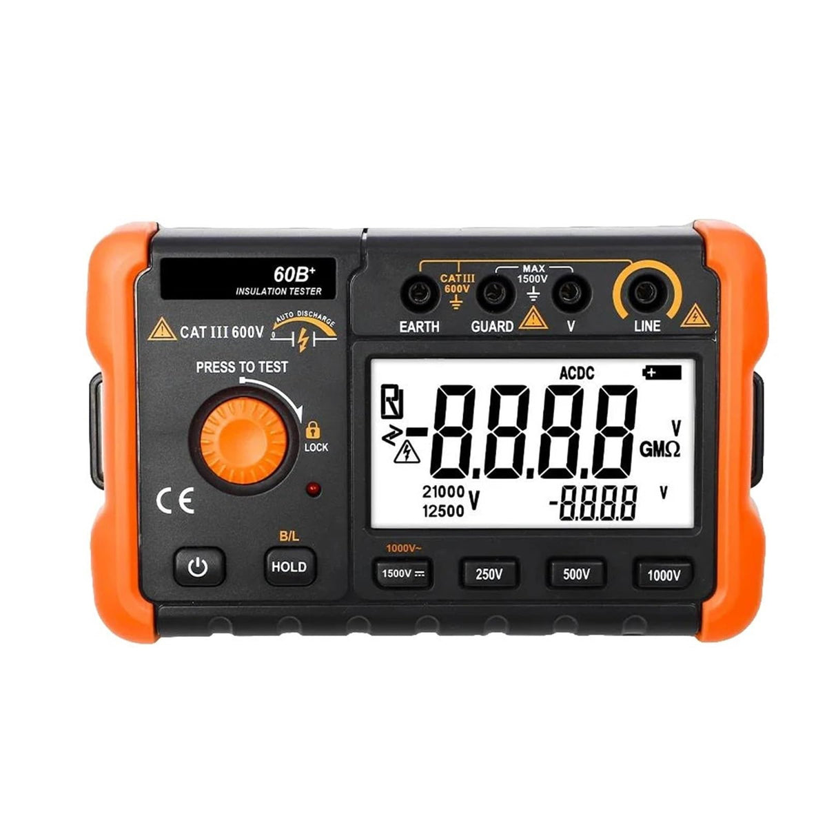 Resistance Meters, 60B+ Insulation Resistance Tester 1000V Megohmmeter 5GΩ Ohm Meter Professional Digital Ohmmeter Electrical Megometer