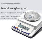 White Electronic Scales Electronic Balance Lab Scales Precision Digital Jewelry Scale Backlit Stainless Steel(610g/0.01g)
