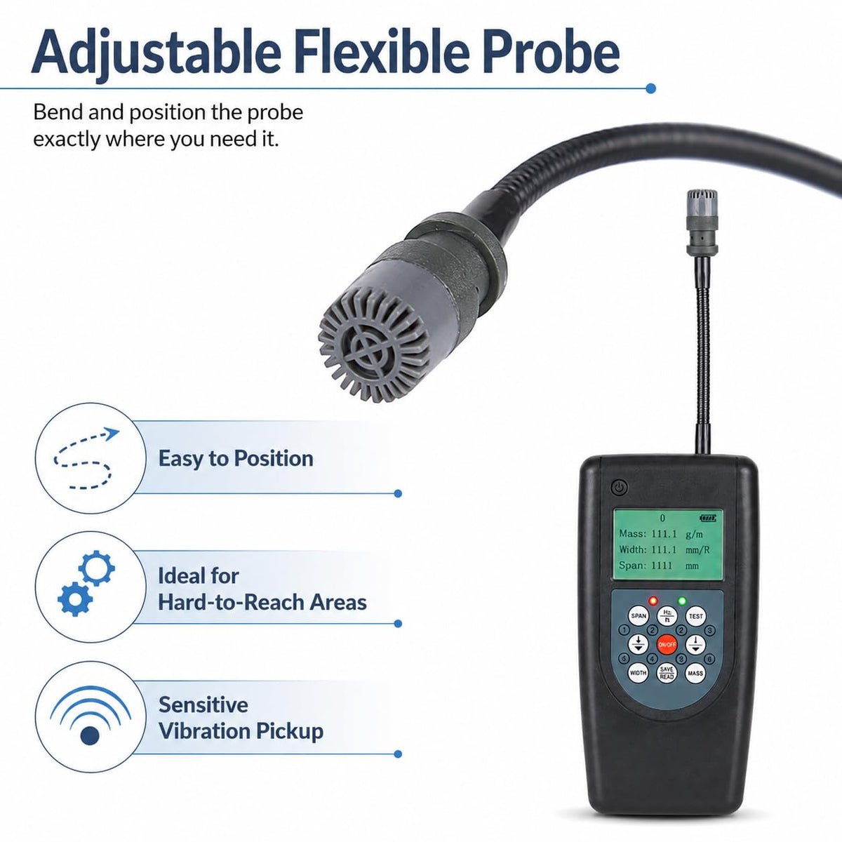 Sonic Belt Tension Tester, 10Hz–680Hz Digital Belt Tension Meter