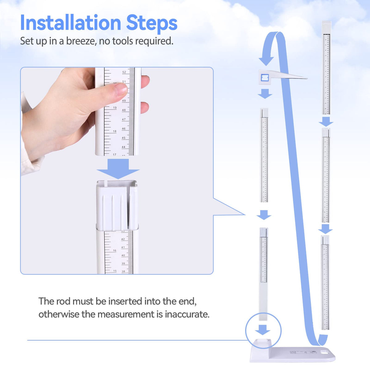 Toyswill Height Measurement for Kids Adults Portable Stadiometer Height Measuring Rod Height Measure 8-82 inch