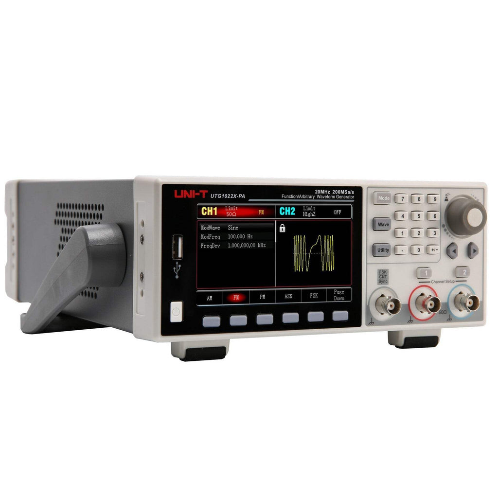 UNI-T UTG1022X 20MHz 2 Channels Essential-Series Arbitrary Waveform Generator 200MS/s 4Kpts Memory Depth USB 4.3 Inch Display 150MSa/s Sampling Rate 16-bit High Resolution UTG1022X - 20MHz