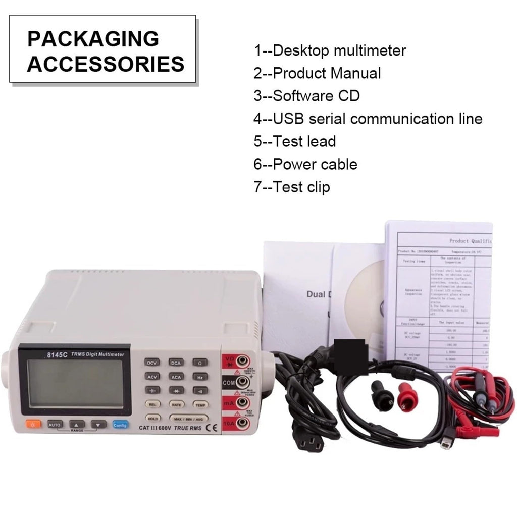 LCR Meter, 8145C Digital Multimeter 22000 Counts Bench Top True RMS 1000V 10A Desktop Multimetro Tester Volt Amp Ohm Capacitance Hz