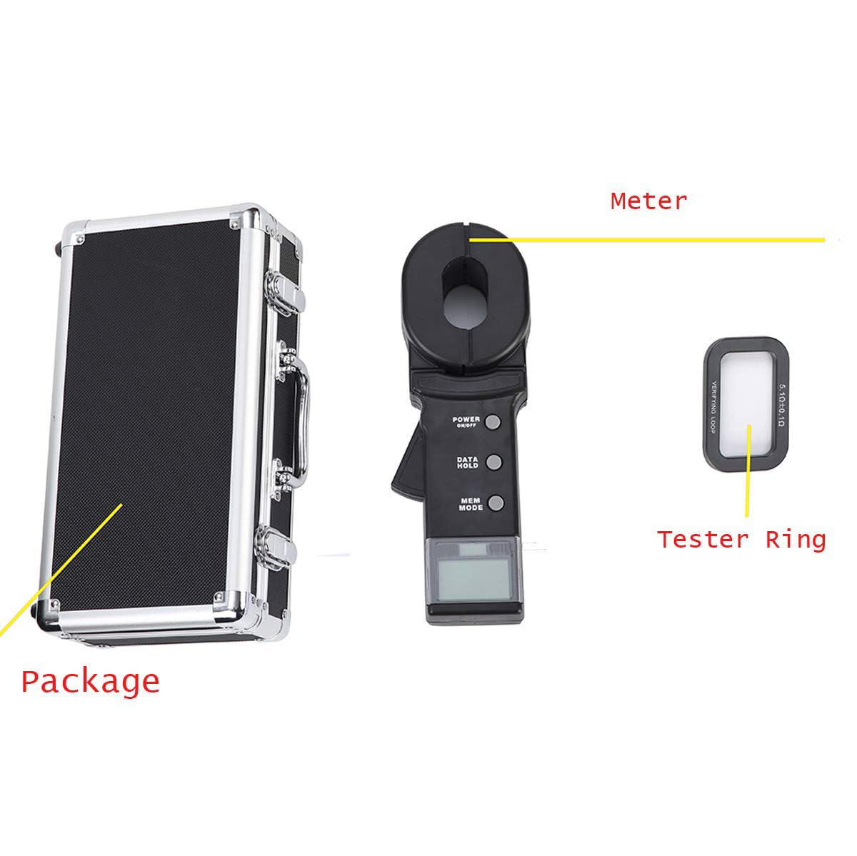 Ground Earth Resistance Tester with Resistance Range 0.01 to 1000ohm LCD Display