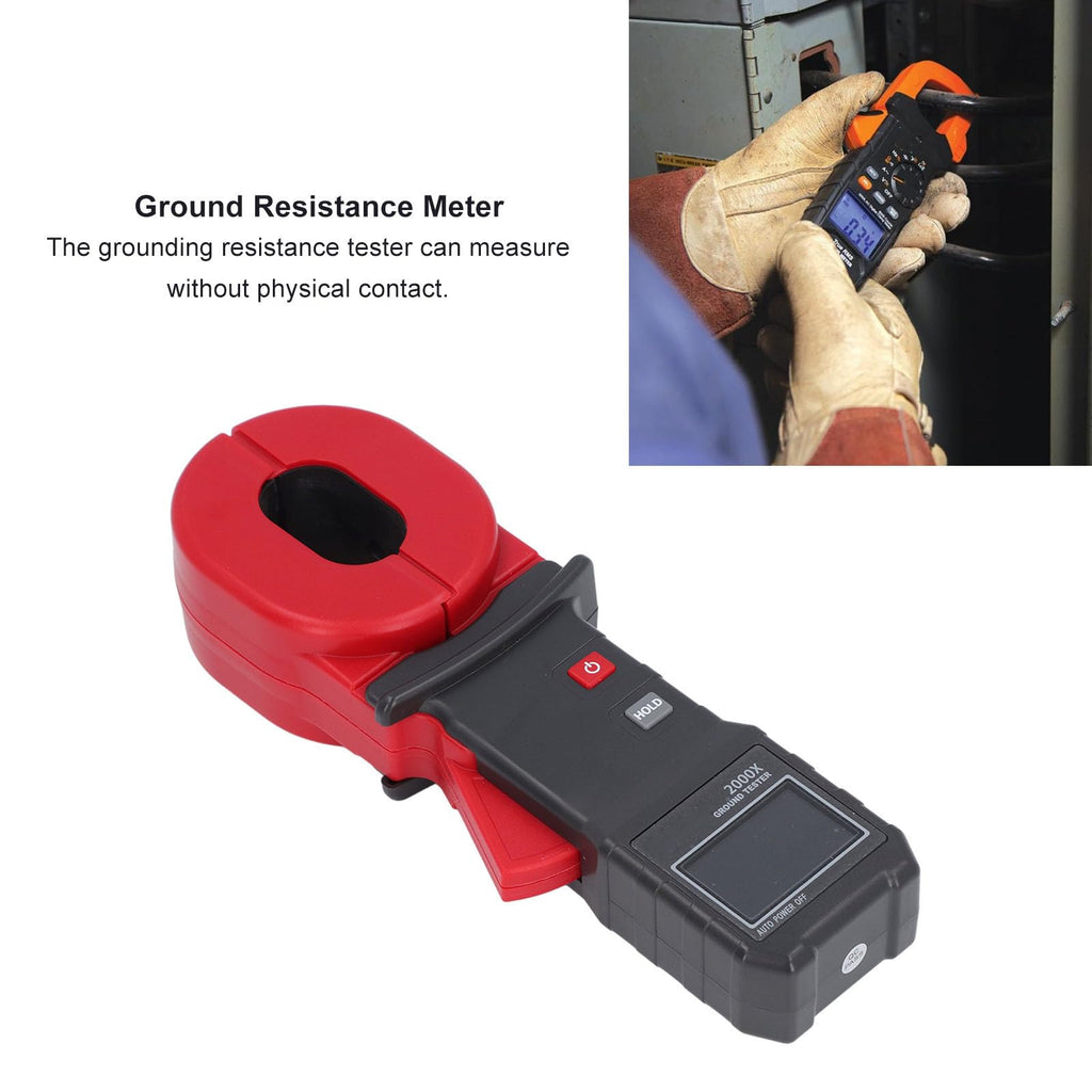 WALFRONT Clamp Ground Resistance Tester, 0.01-500 Ohm, 500 Memory