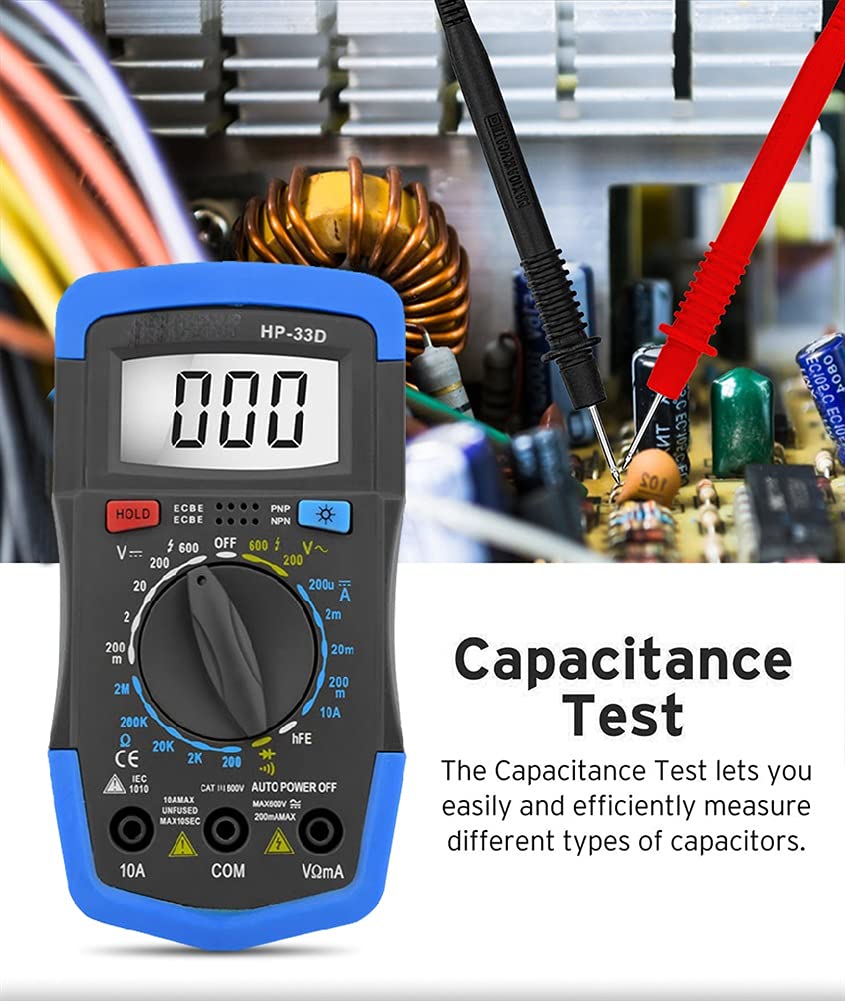 Professional Smart Manual Multimeter AC Voltage Current Resistance Diode Battery Test Data Hold