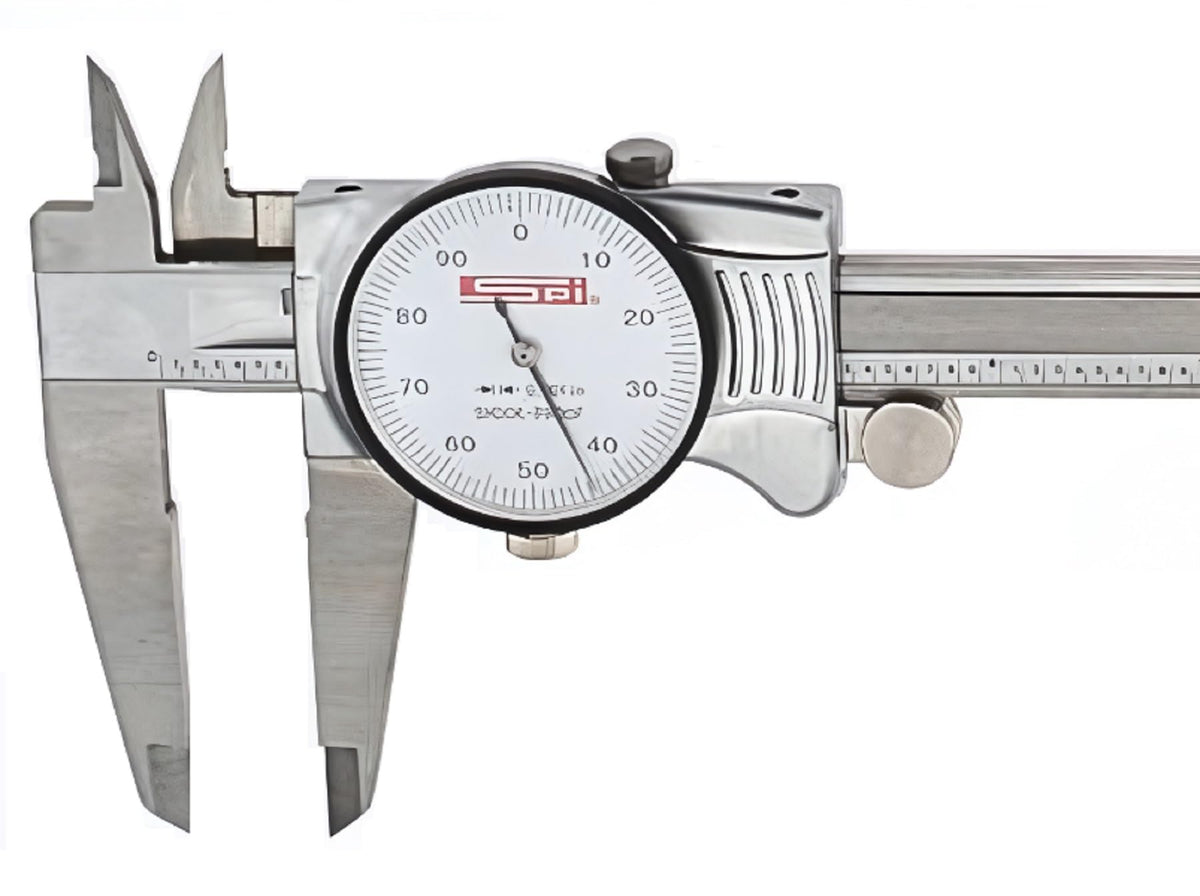 SPI 17-991-1 Calibrated Smooth Dial Caliper: White Dial, 0" to 12" Range