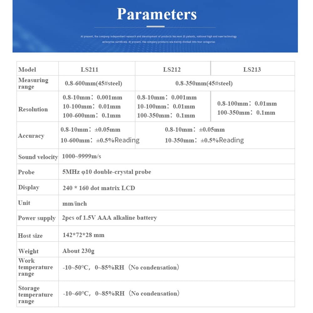 0.8-350mm NDT UTG UTM Measurement Tool for Pipe Wall Metal Steel，UT Ultrasonic Thickness Gauge Meter Tester