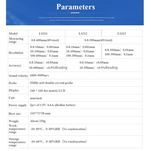 0.8-350mm NDT UTG UTM Measurement Tool for Pipe Wall Metal Steel，UT Ultrasonic Thickness Gauge Meter Tester