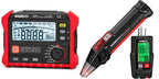 KAIWEETS KE2500 Insulation Resistance Tester Up to 200GΩ Pro Megohmmeter and KAIWEETS KT301P Circuit Breaker Finder with LCD Display GFCI Outlet Tester Electrical Circuit Tracer Tool