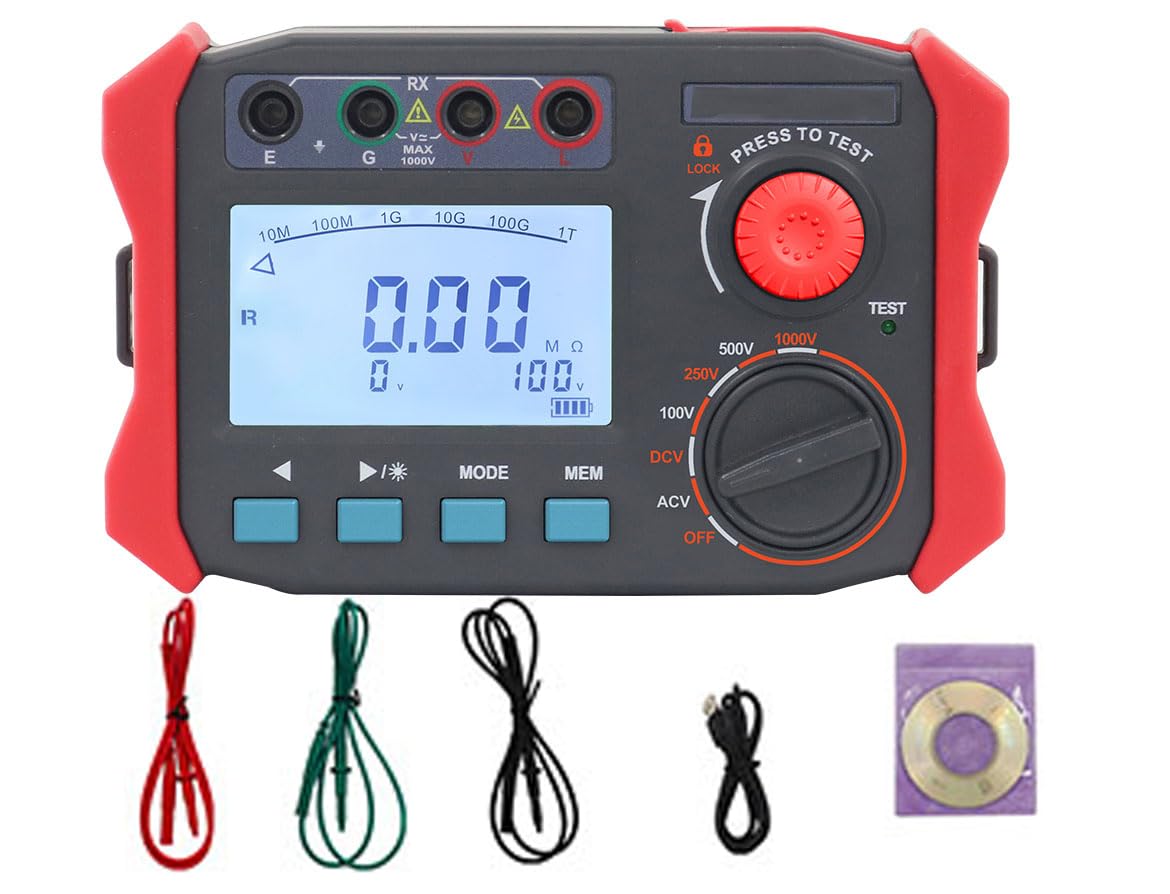 2500V Insulation Resistance Meter Tester for Measuring The Resistance Value of Various Insulating Materials and The Insulation Resistance of Transformers,Motors,Cables and Electrical Equipment