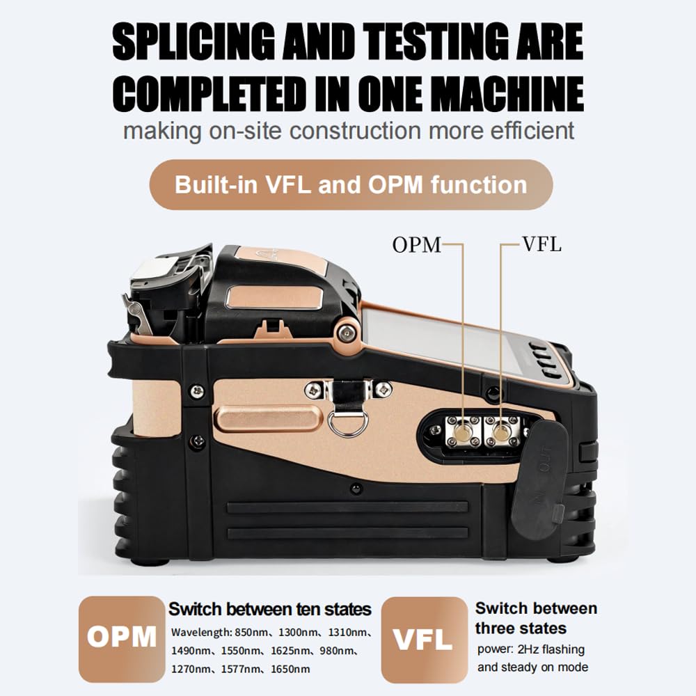 SM&MM Automatic Intelligent Optical Fiber Fusion Splicer Welding Splicing Machine & Fiber Cleaver Kit (Ai-12)