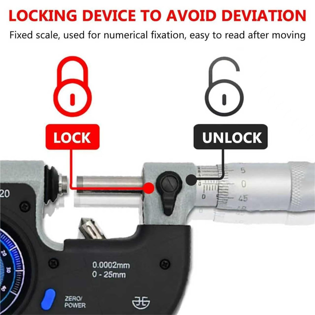 0-25mm Electronic Lever Micrometer, Digital Outside Micrometer, Gauge Measurement Tool, Resolution 0.0005mm, for Machining Workshops, Industrial Quality Inspection