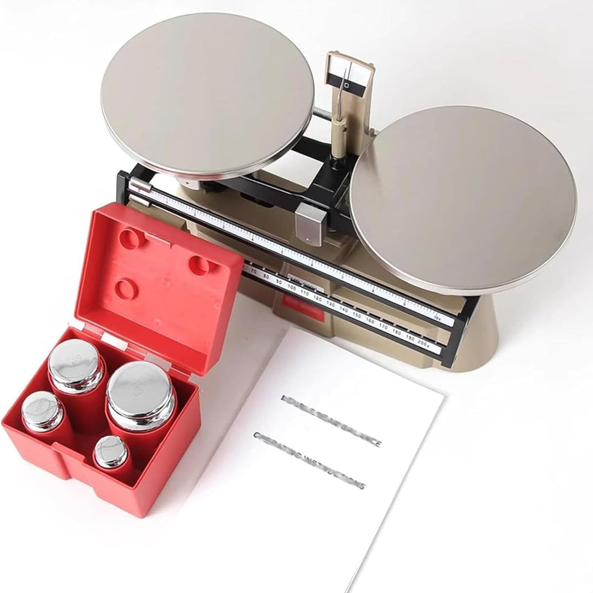 Double Pan Balance Scale, 2000 g Capacity for School and Lab Use
