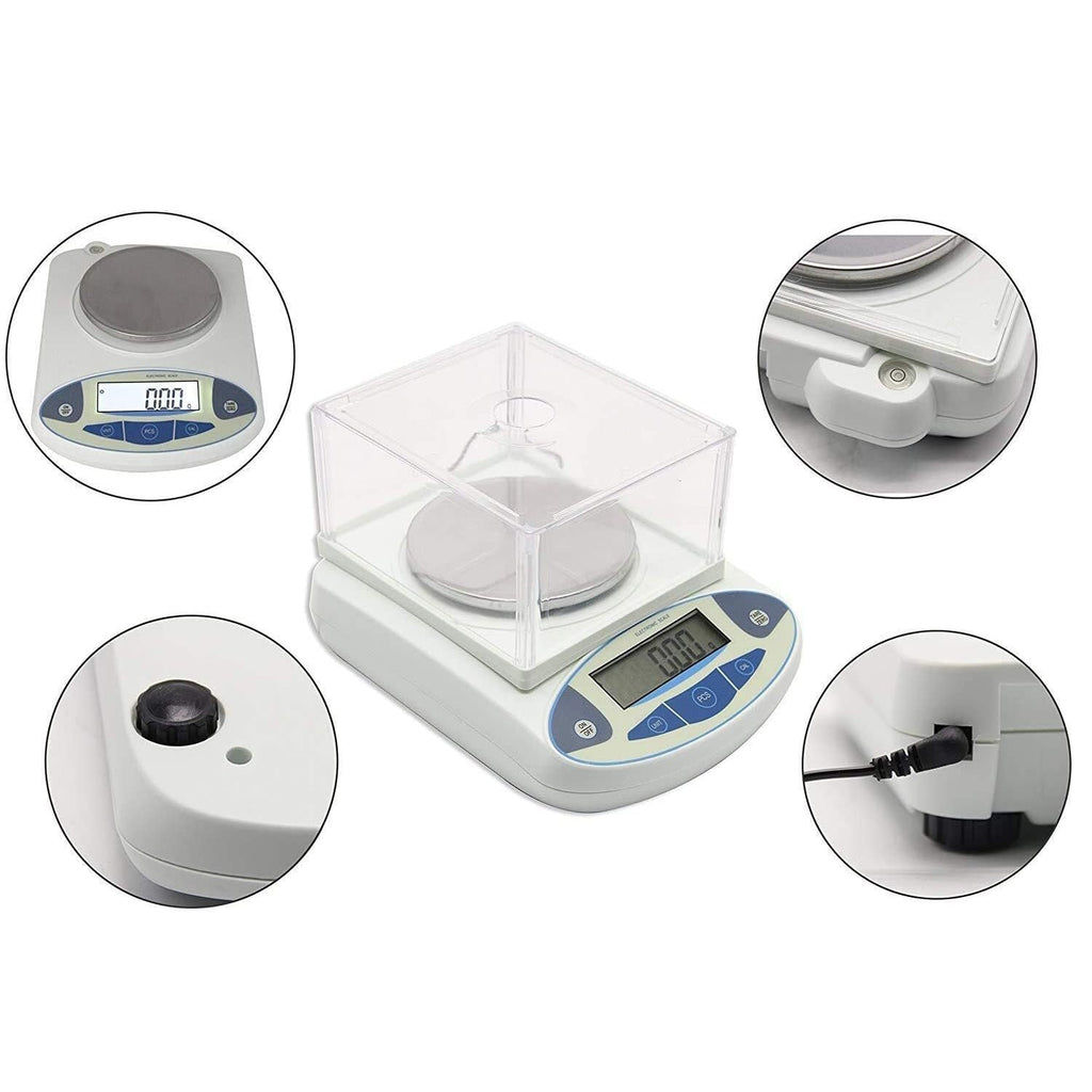 100-500G/0.01G Precision Lab Scale Analytical Laboratory Balance LCD Display Industrial Scale Gold Scales with Counting and Unit Conversion Scales (One Color-100G/0.001G)