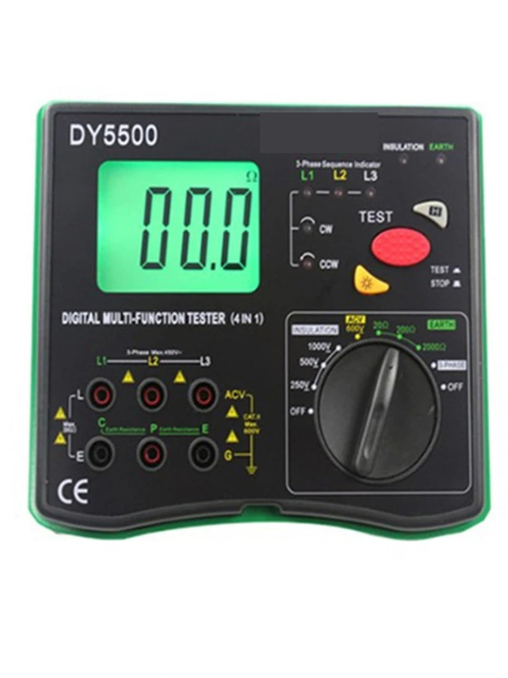 Resistance Meters, New DY5500 Insulation Tester Earth Tester Meter Voltmeter Phase Indicator 4 in 1