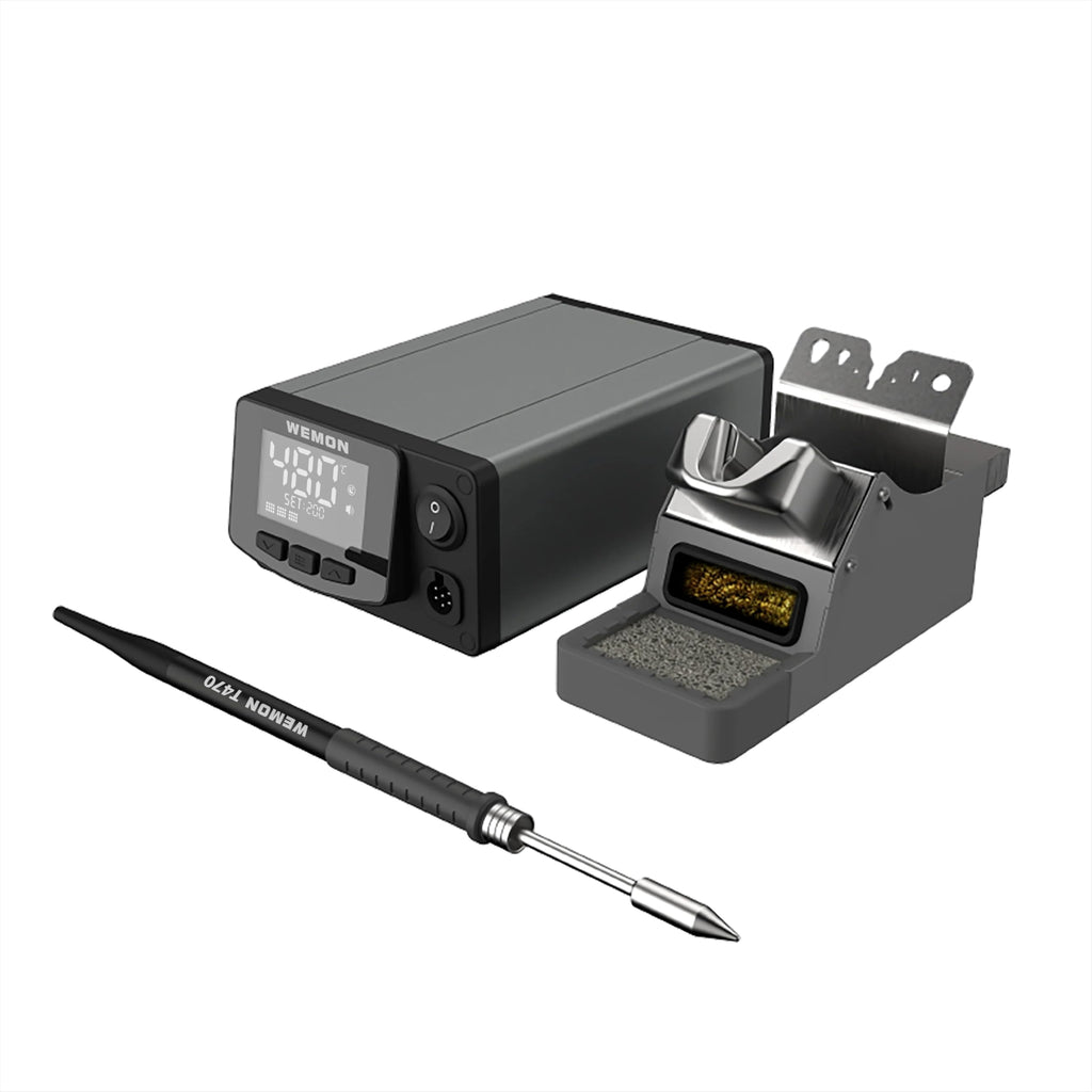 WEMON T470 400W High Power Soldering Station high Frequency Industrial Intelligent Soldering Iron Support T210 T245 Handle(T470-245+3Tips)