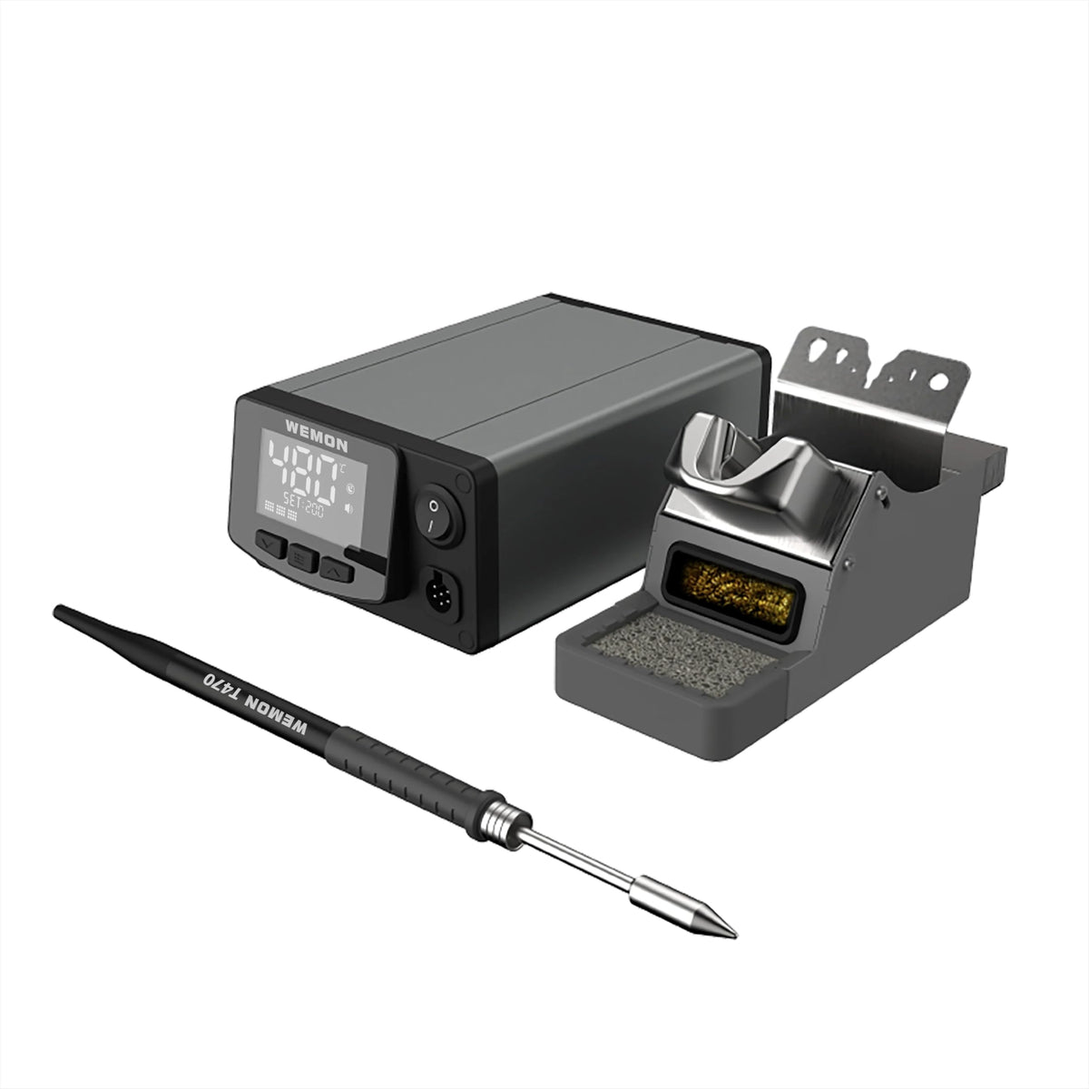 WEMON T470 400W High Power Soldering Station high Frequency Industrial Intelligent Soldering Iron Support T210 T245 Handle(T470-245+3Tips)