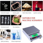 WANGLIN Analytical Balance Precision Digital Scale Lab Digital Analytical Balance 1g/ 0.1g/ 0.01g Kitchen Jewelry Scale Gram Scale Rechargeable,3kg/0.1g,3kg/0.1g