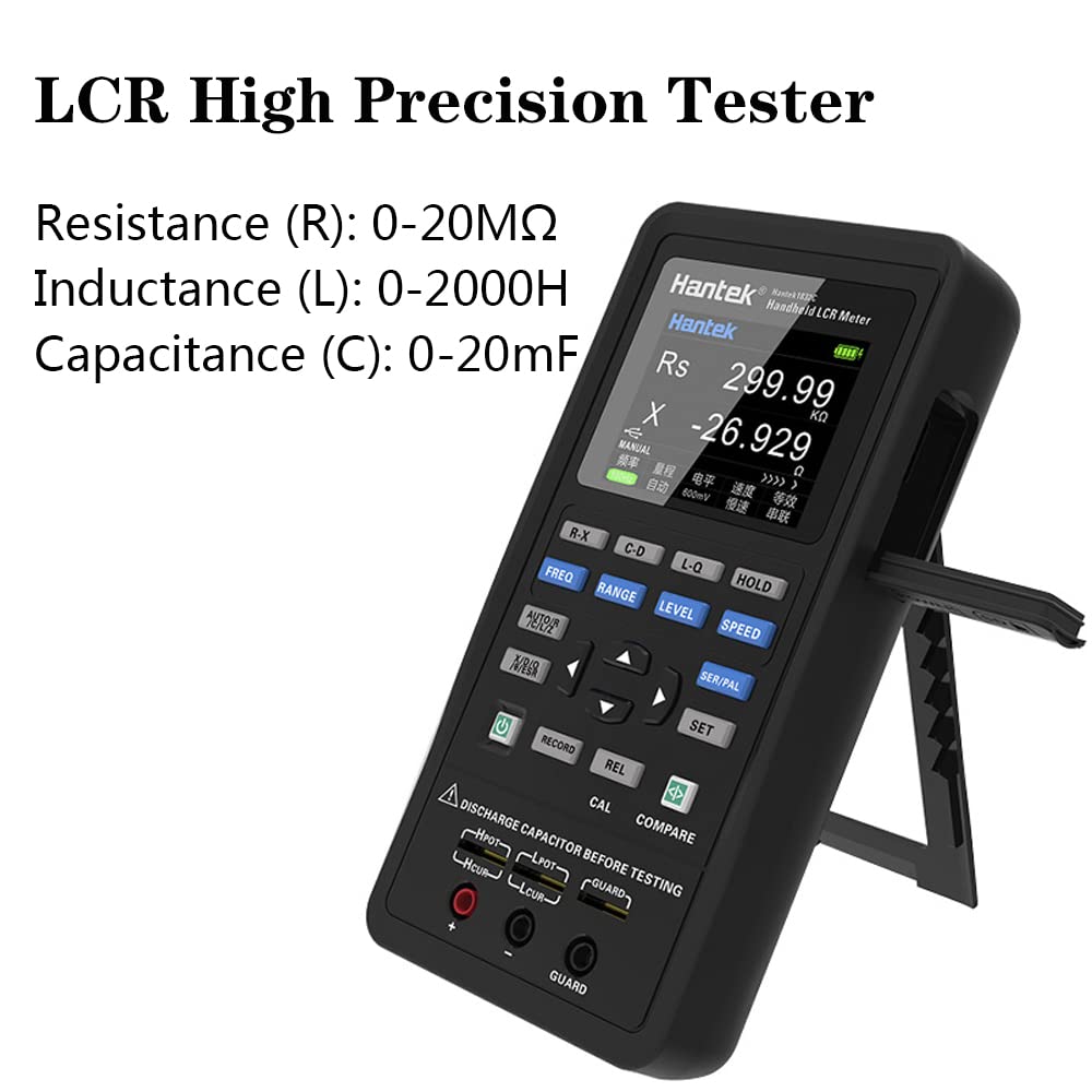 40kHz Digital Handheld LCR Meter 1832C with Carry Case, for Measuring Inductance Capacitance and Resistance Parameters 20MΩ 20mF 2000H, 0.6Vrms
