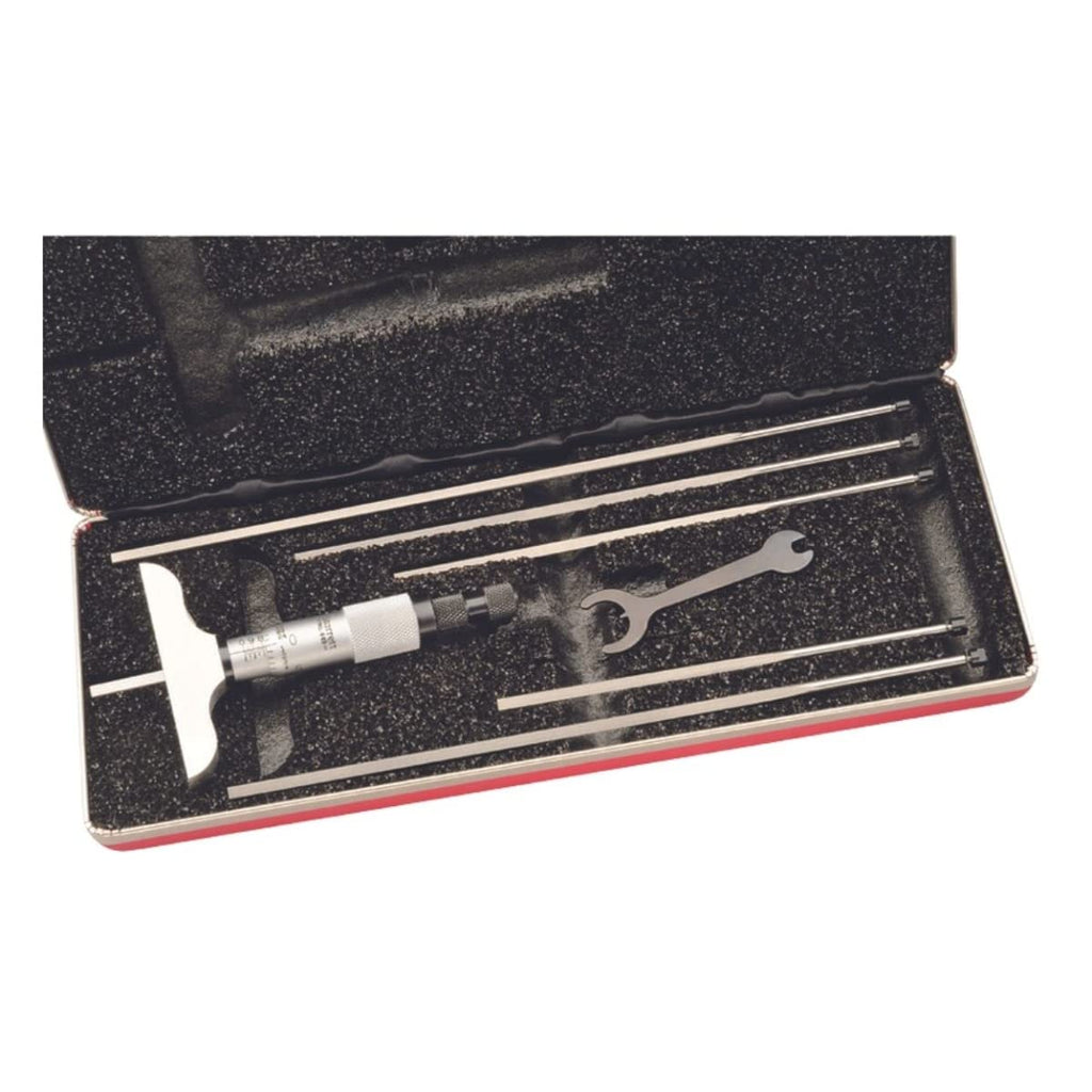 Starrett Micrometer Depth Gage with Half Base, 0-3" Range