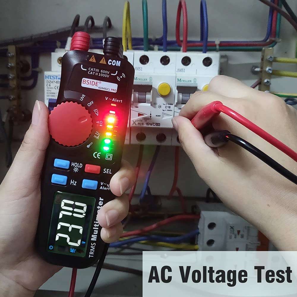 Mode Multimeter Digital Voltmeter Color Display Voltage Indicator Current Capacitance Battery Tester