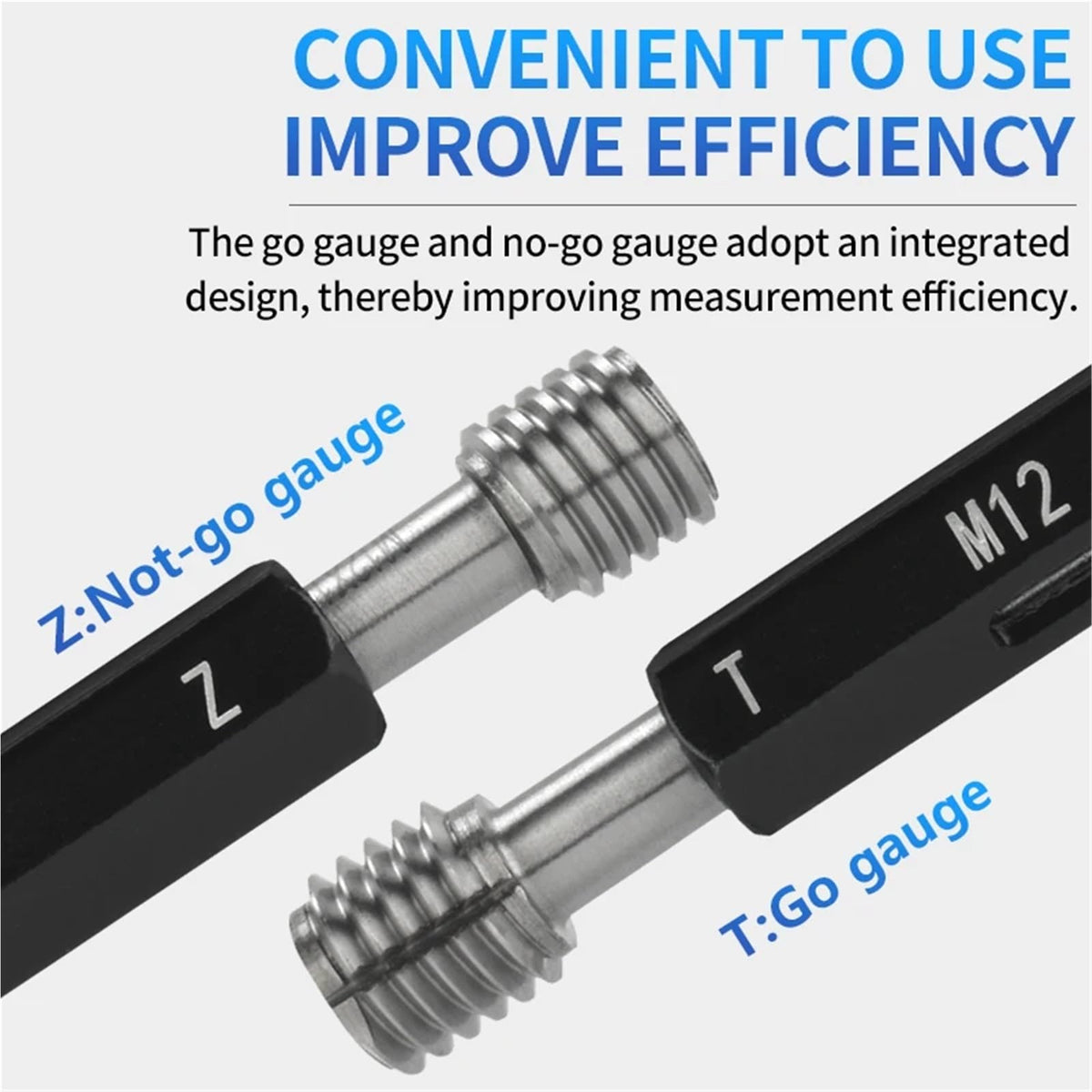 1 pcs Metric Gauge 7H M52-M58 High Precise Thread Plug Gauge Precise Internal Screw GageX0.5/0.75/1.0/1.25/1.5/2.0/3.0/4.0(M53X2.0-7H)