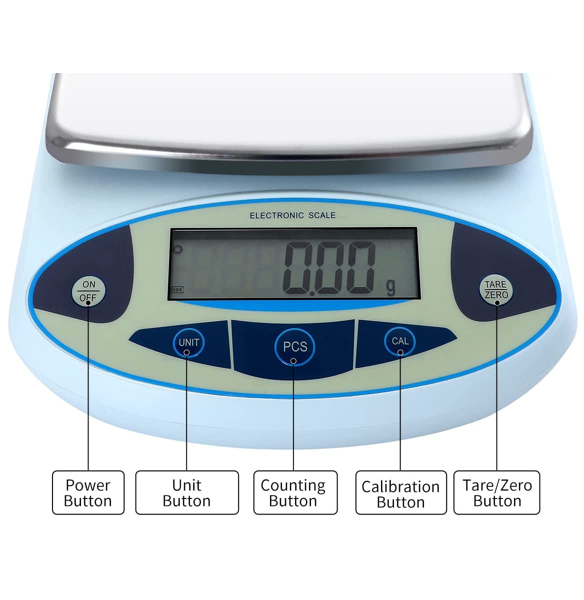 0.01g Electronic Analytical Balance Lab Scale Precision Weighing Scale Scientific Scale Jewelry Scales Kitchen Scale Balance with LCD Display for Kitchen,Store,5000g,5000g