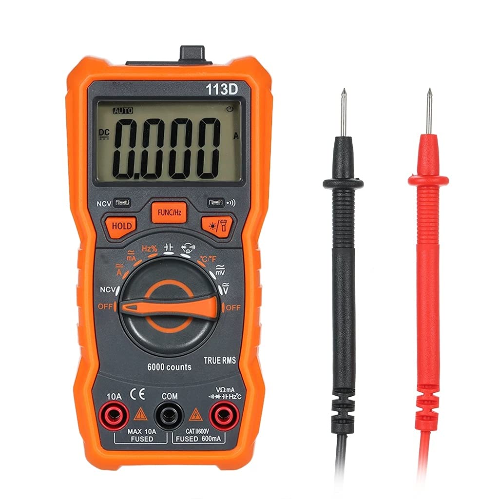 RM113D NCV Digital Multimeter 6000 Counts Auto Ranging AC/DC Voltage Meter Flash Light Back Large Screen
