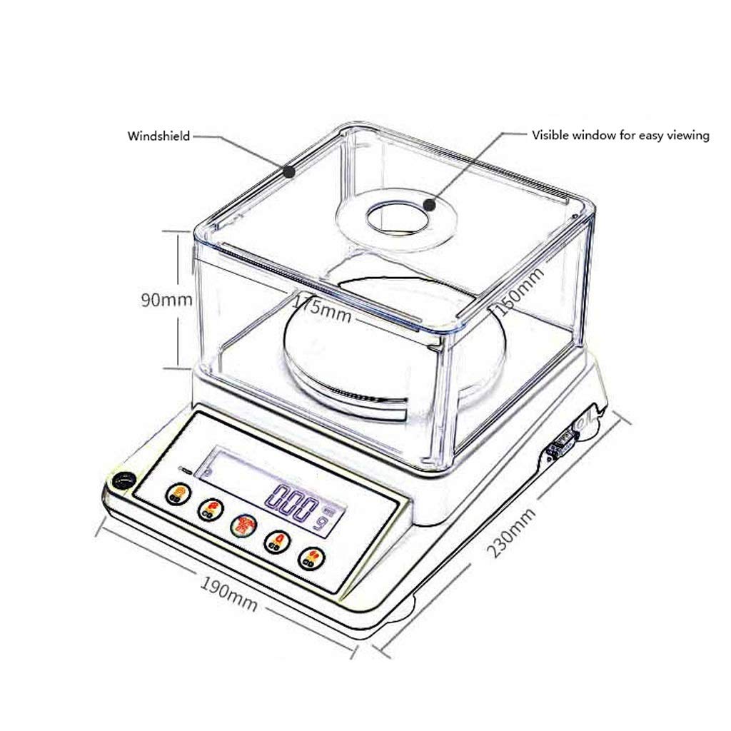 0.1g Electronic Scales Precision Laboratory Analytical Balance Stainless Steel Backlit (1100g*0.1g)