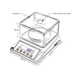 0.1g Electronic Scales Precision Laboratory Analytical Balance Stainless Steel Backlit (1100g*0.1g)
