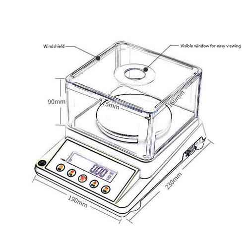 0.1g Electronic Scales Precision Laboratory Analytical Balance Stainless Steel Backlit (1100g*0.1g)