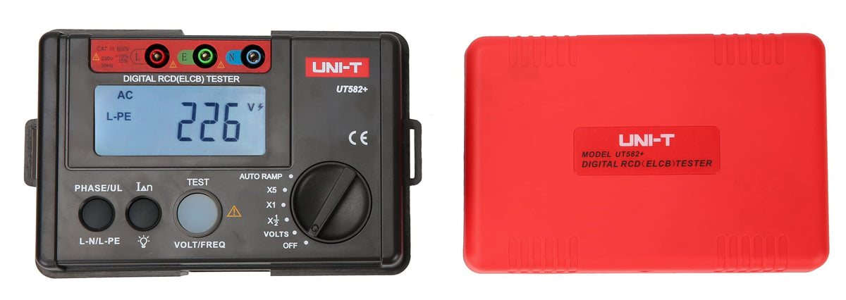 UNI-T UT582+ Digital RCD (ELCB) Tester AUTO RAMP Leakage Circuit Breaker Meter with Mis-Operation Buzzer