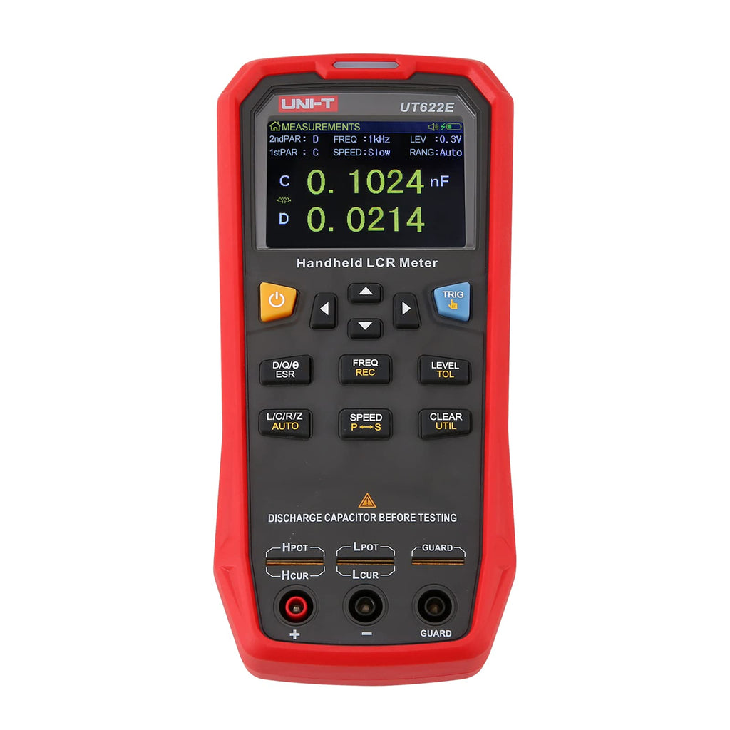 UNI-T LCR Meter UT622E, Handheld Digital Multi Meter Inductance Capacitance Resistance Tester High-Precision Industrial Components Capacitor Tester Frequency Ohm ESR Meter with Backlight Data Hold