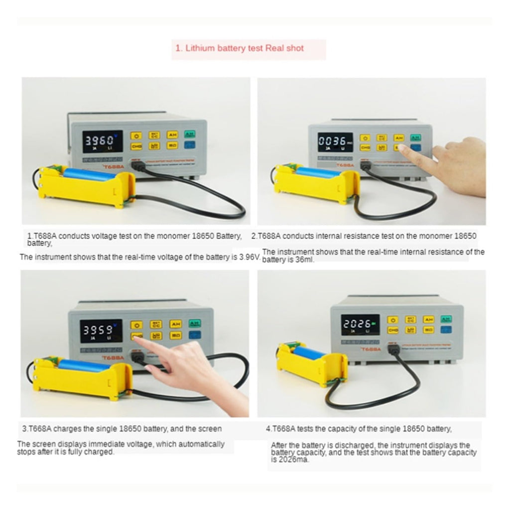 Battery Testers T-688A Lithium Capacity Tester Electric Vehicle Internal Resistance Charge and Discharge