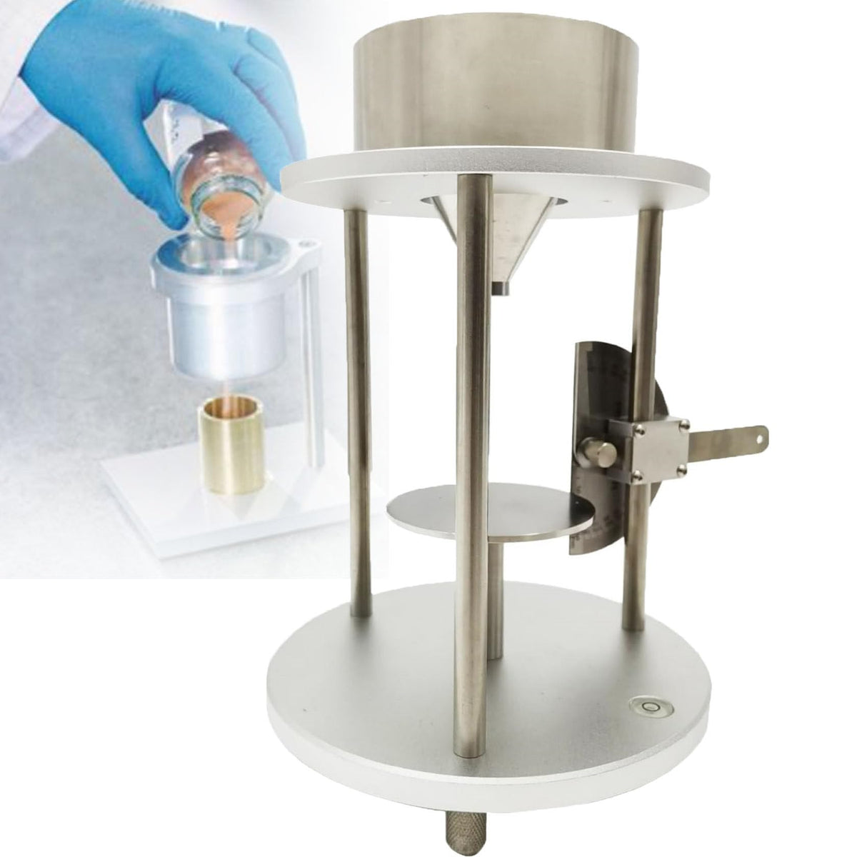 Stainless Steel Repose Angle Tester, High Precision Angle Measurement Device, Natural Acclivity Repose Angle Measuring Instrument, Funnel Taper 60º±0.5º for Experiments