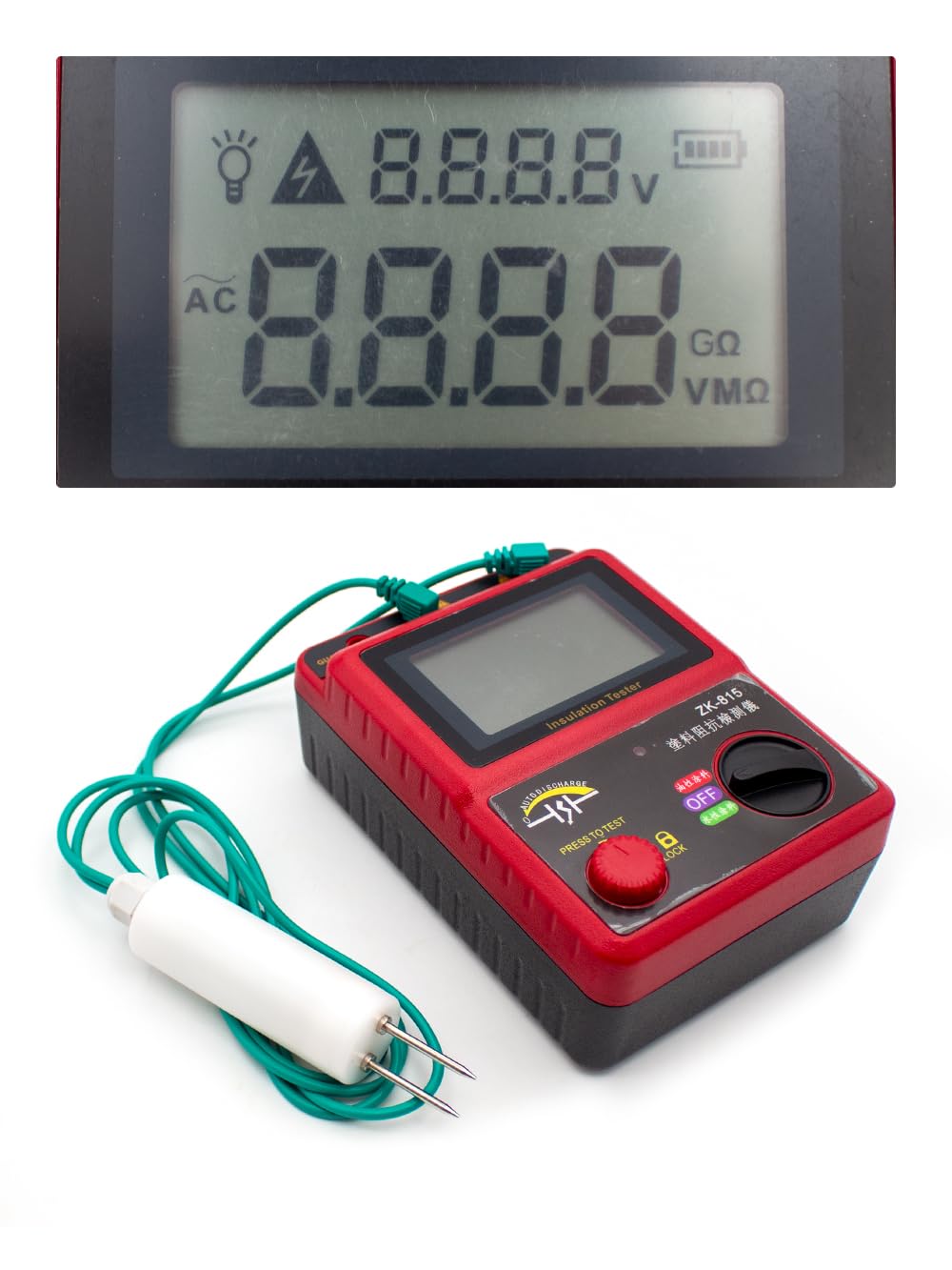 ZK-815 Paint Resistance Tester Probe - Solvent, Water & Oil Resistance Coating Conductivity Meter for Lab & Industrial Testing