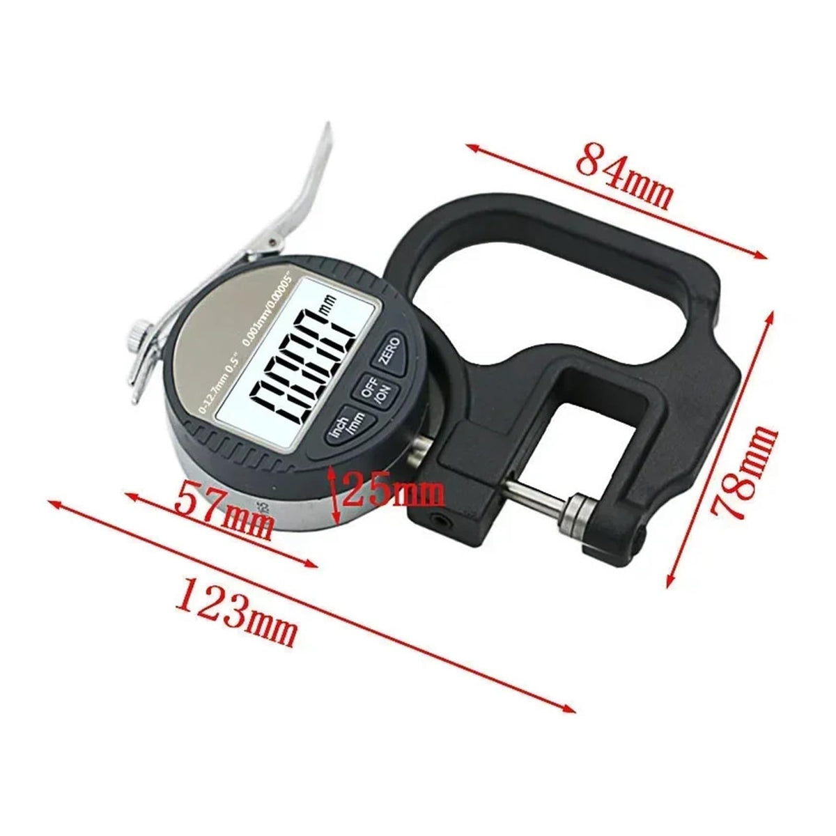 0.001mm Digital Thickness Gauge - Electronic Micrometer Tester with RS232 Data Output | 12.7mm Measurement Range Micrometro