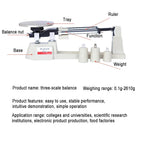 Triple Beam Mechanical Balance Scale, Precision Mechanical Balance Scale with 3 Weights, Weighing Range 0.1g-2610g and Accuracy 0.1g, Durable and Clear, for School, Factories, Laboratory